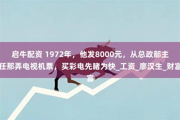 启牛配资 1972年，他发8000元，从总政部主任那弄电视机票，买彩电先睹为快_工资_廖汉生_财富